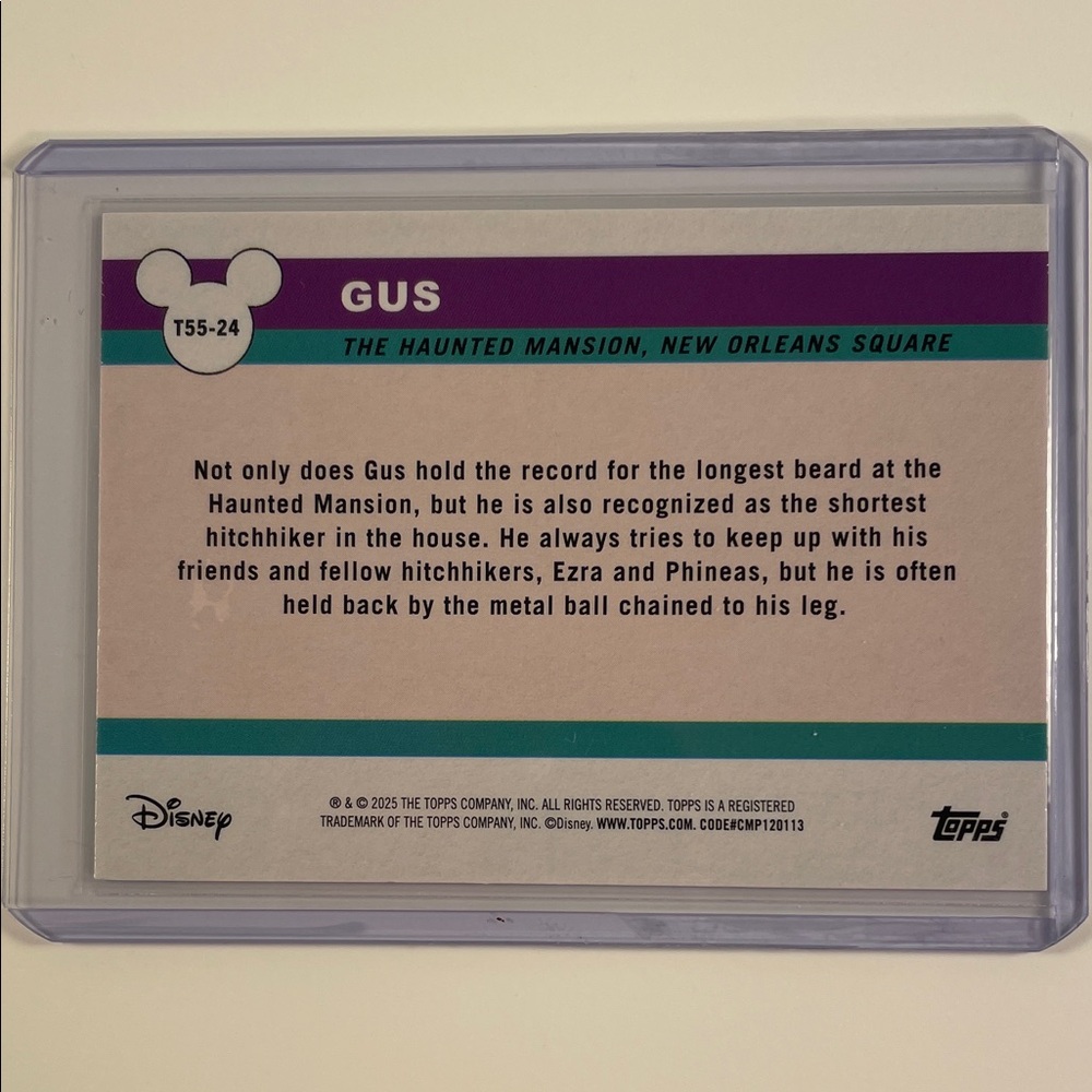 The Haunted Mansion Gus Holographic Trading Card - Blue - Picture 2 of 2